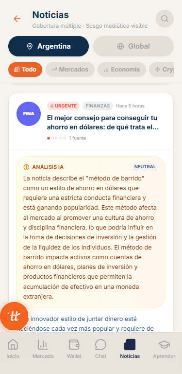 Pantalla de Noticias